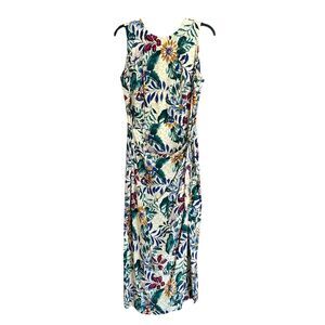 Maggy London By Kenneth Nolan Silk Maxi Dress 8 Floral Faux Wrap Sleeveless